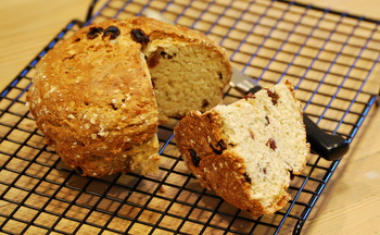 Oats and Honey Irish Soda Bread with Raisins