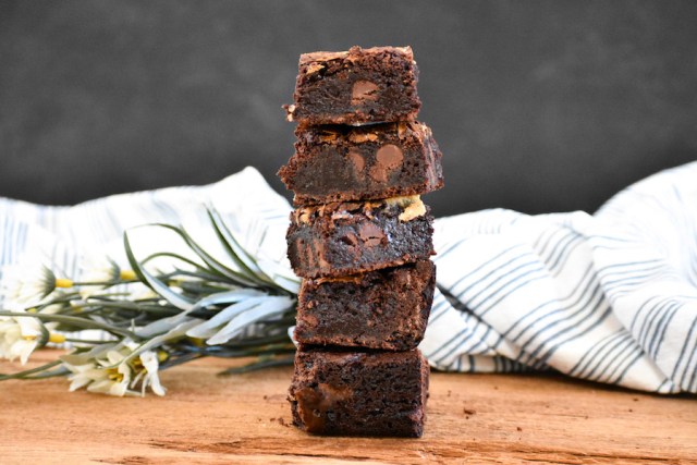 kahlua brownies - stacked