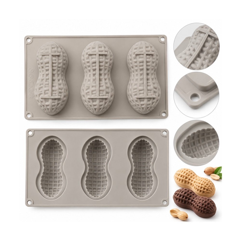 Szilikon mousse sütőforma - Földimogyoró, 3 részes