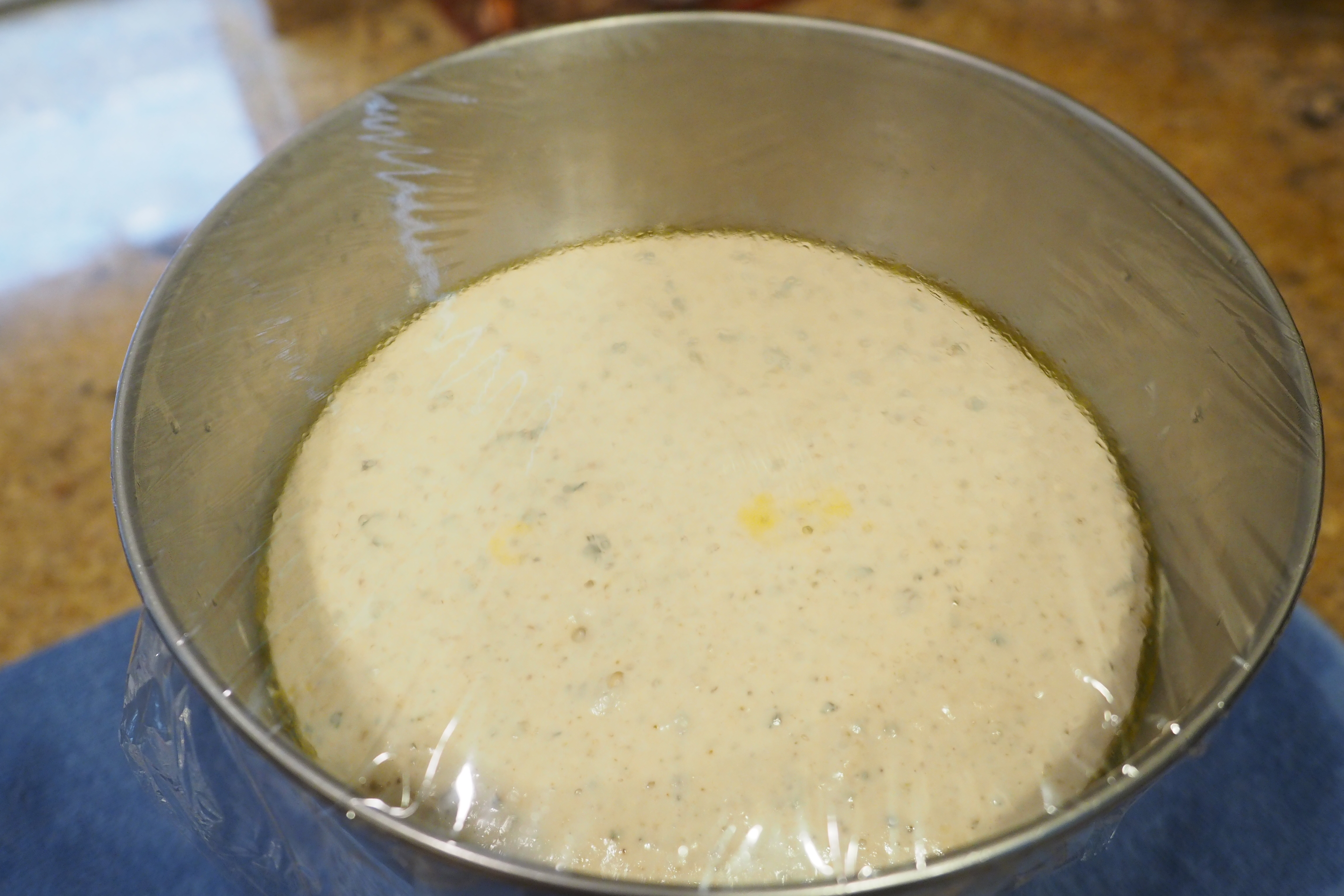 Focaccia first fully proofed step