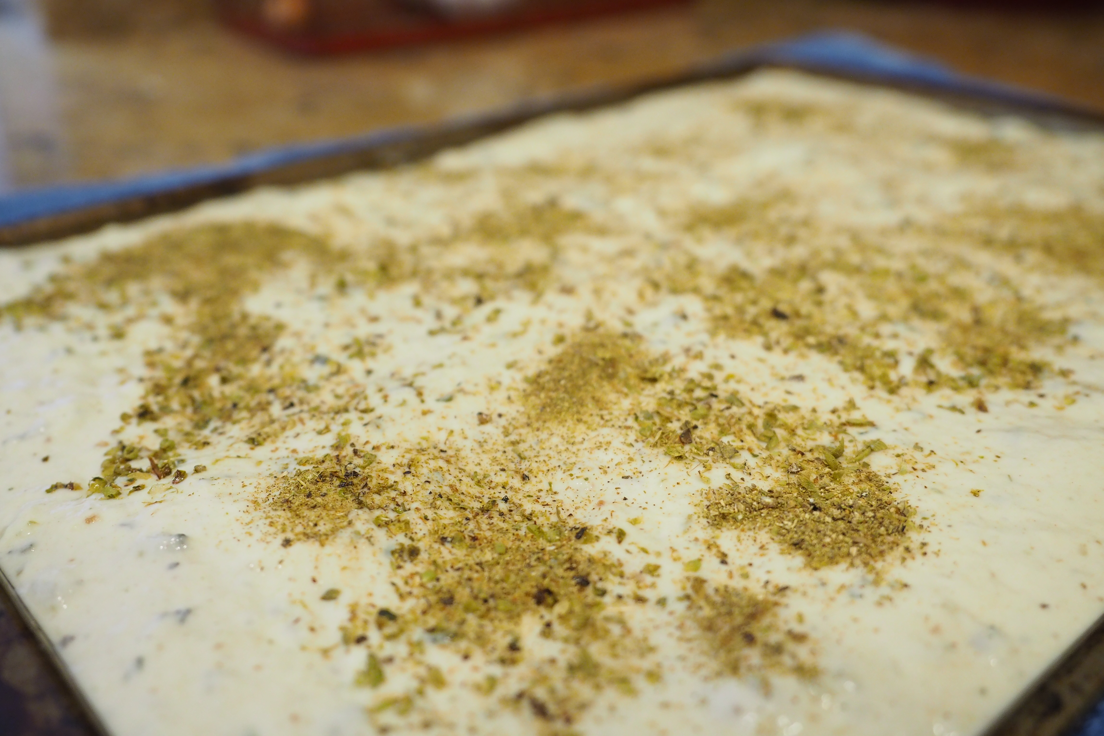 Second proof for focaccia dough