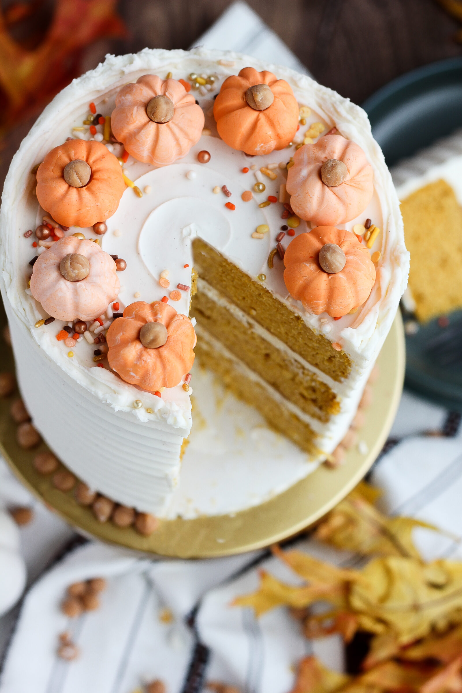 White Chocolate Caramel Pumpkin Cake - Baking with Blondie