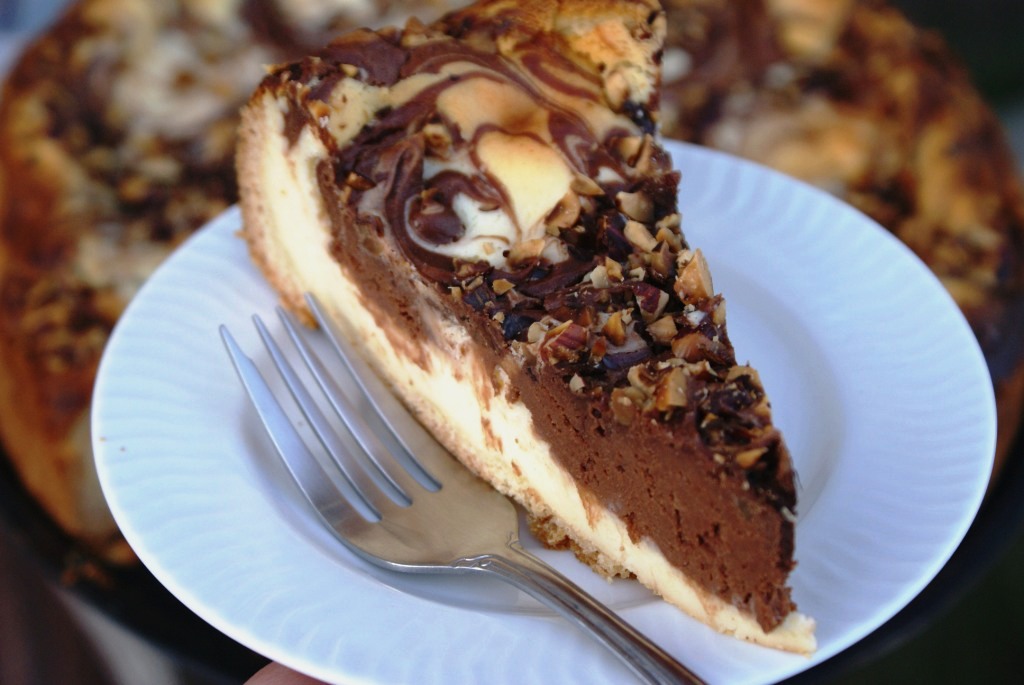 Chocolate swirl cake with hazelnuts