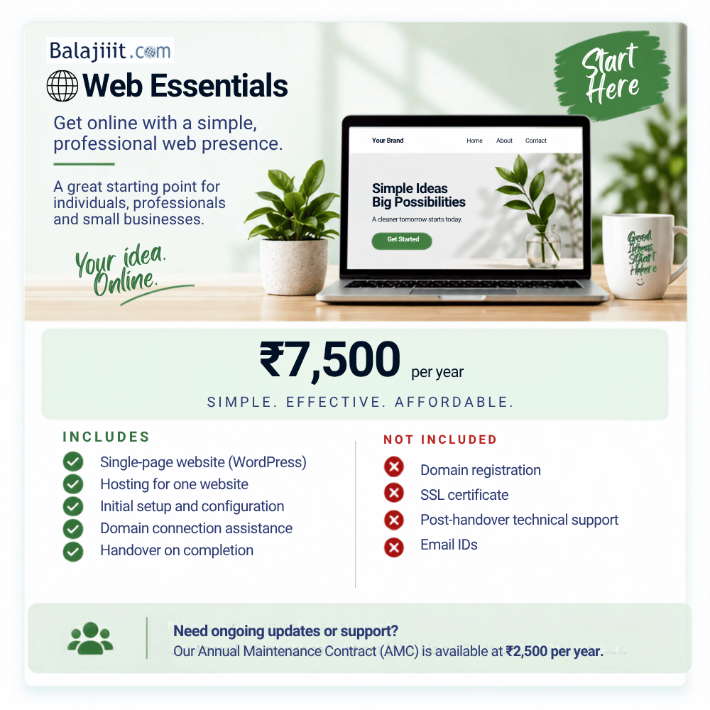 Web Essentials Hosting Plan
