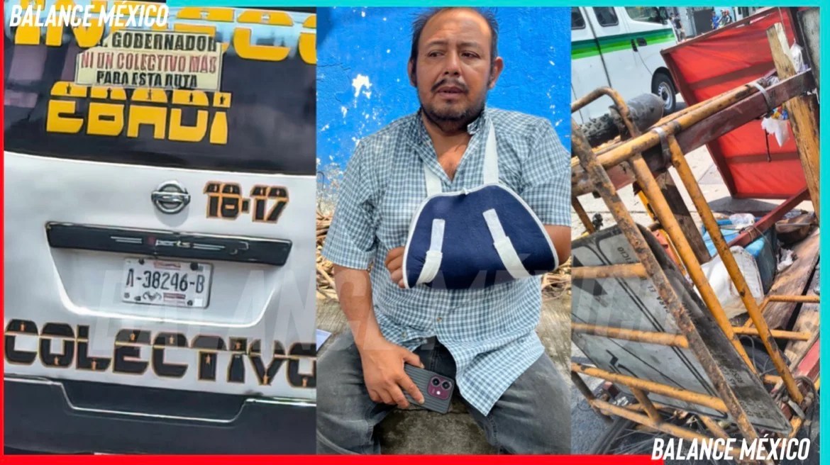 Combi de la Indeco arrolla a comerciante en Tapachula, le fractura el brazo y chofer queda libre; nadie responde