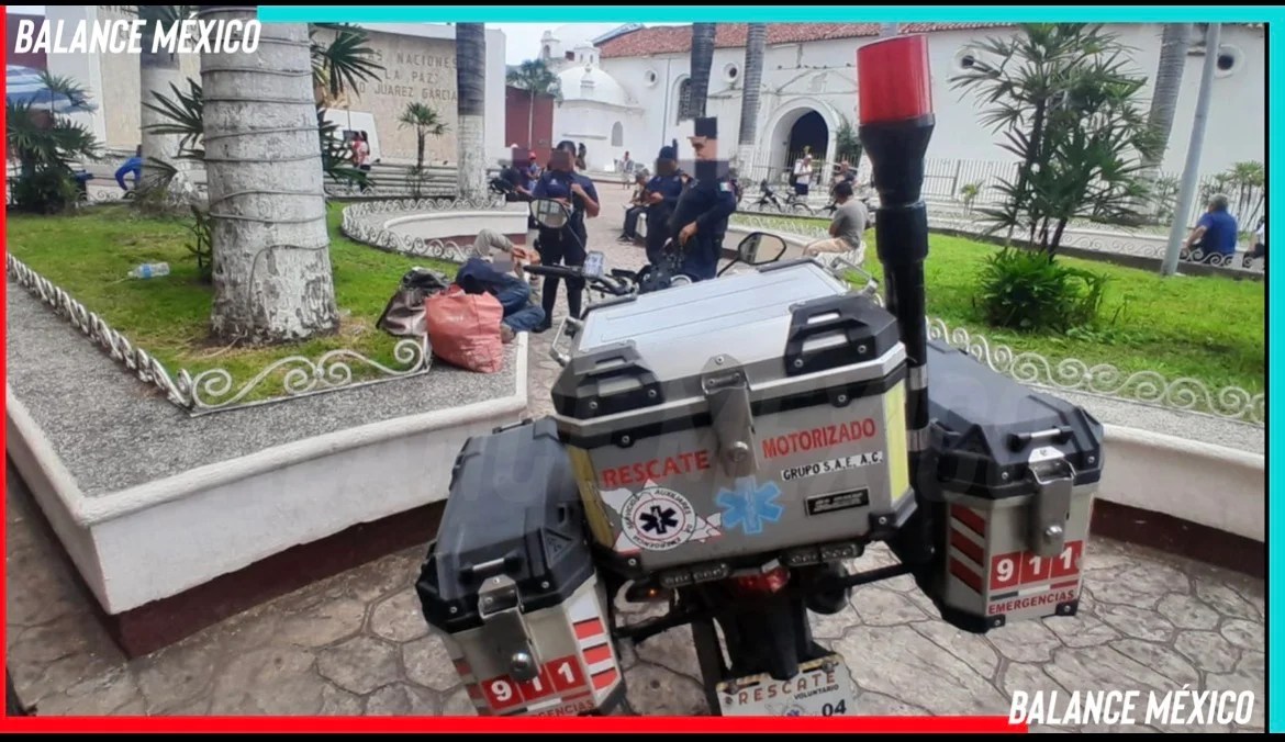 Mujer de 70 años sufre convulsión en el parque Miguel Hidalgo de Tapachula