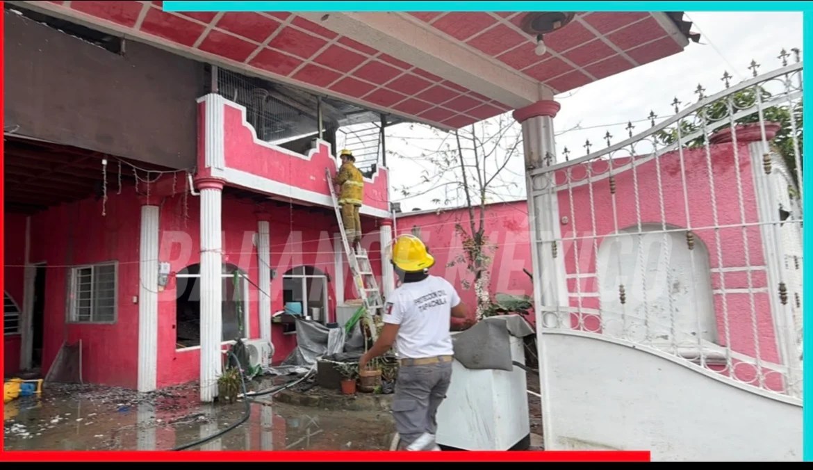Incendio afecta vivienda en colonia Santa María la ribera donde rentaban siete migrantes en Tapachula