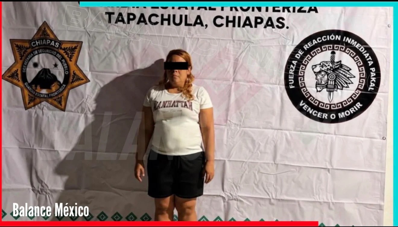 Detienen a una mujer con sustancias ilícitas en Tapachula