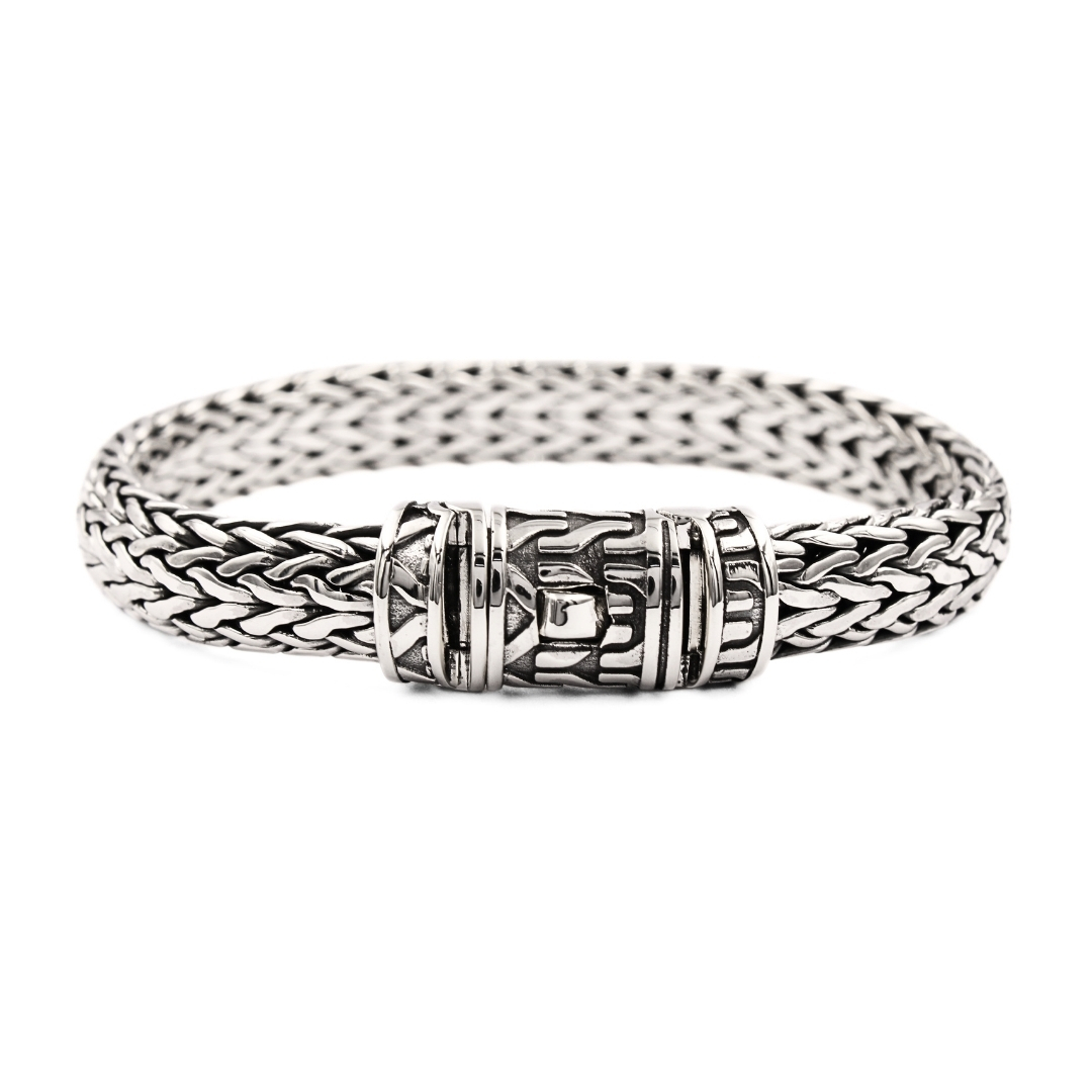 Tulang Naga Silver Bracelet 10mm Handmade Bali Jewelry
