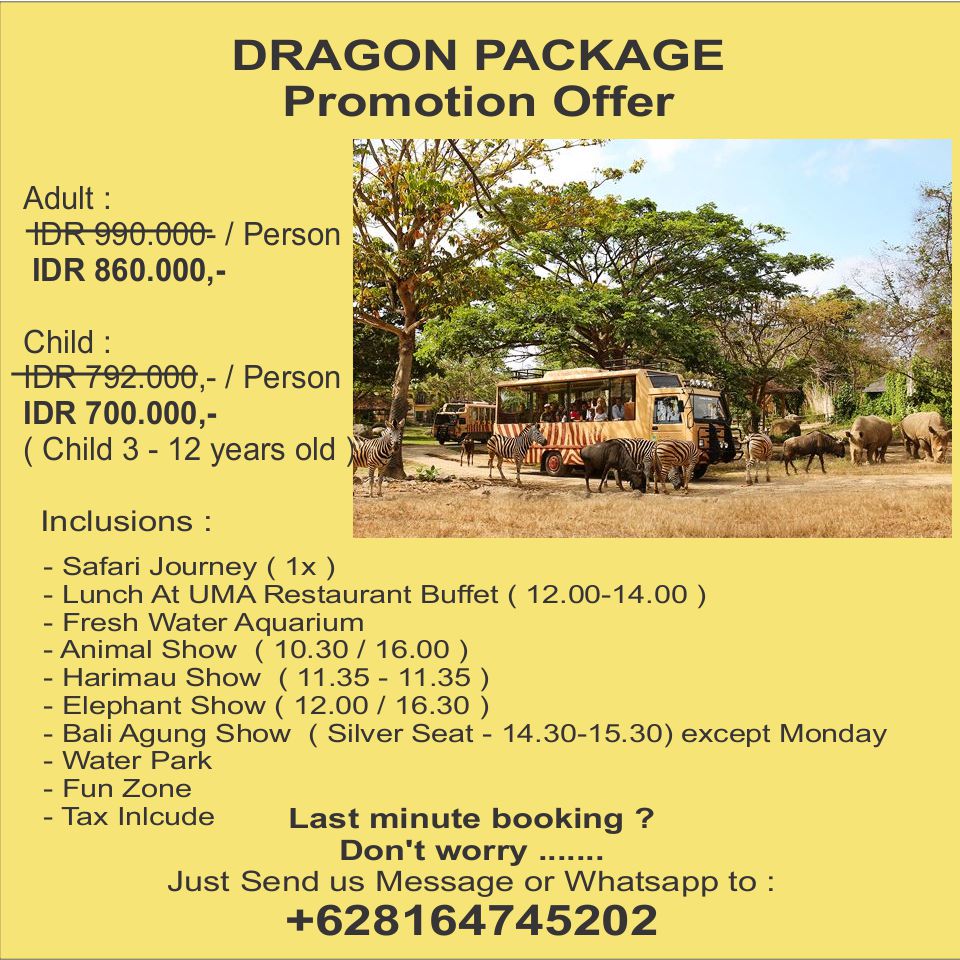 Bali Activity Discount Bali Safari And Marine Park Tickets