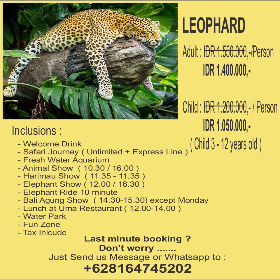 Bali Activity Discount Bali Safari And Marine Park Tickets