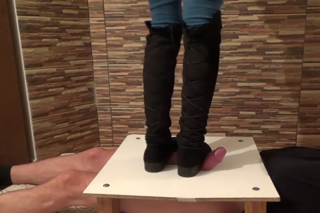 Cock and Nuts Below Nasty Boots – Cbt Trampling