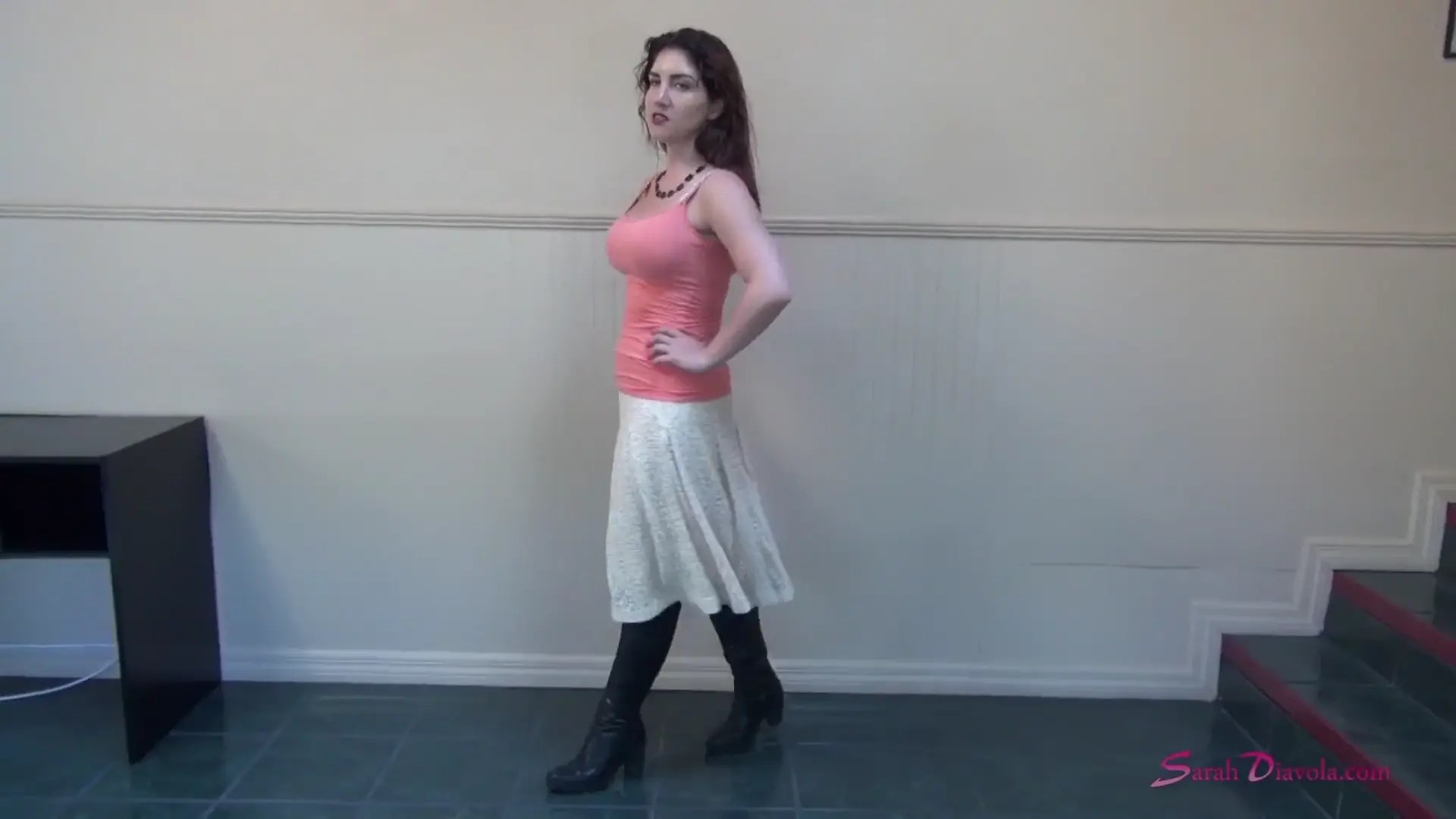 Sarah Diavola Balls Torture Boots Knee