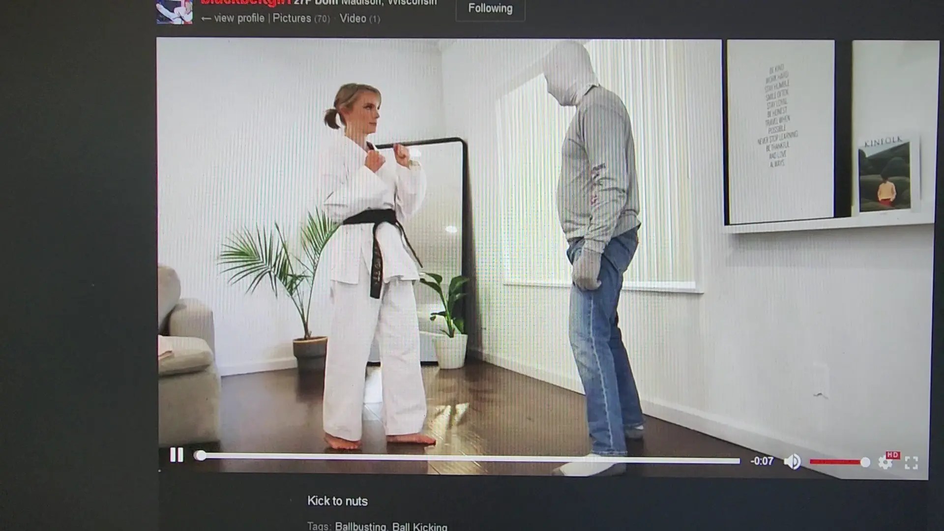 Blackbelt Girl Groin kick