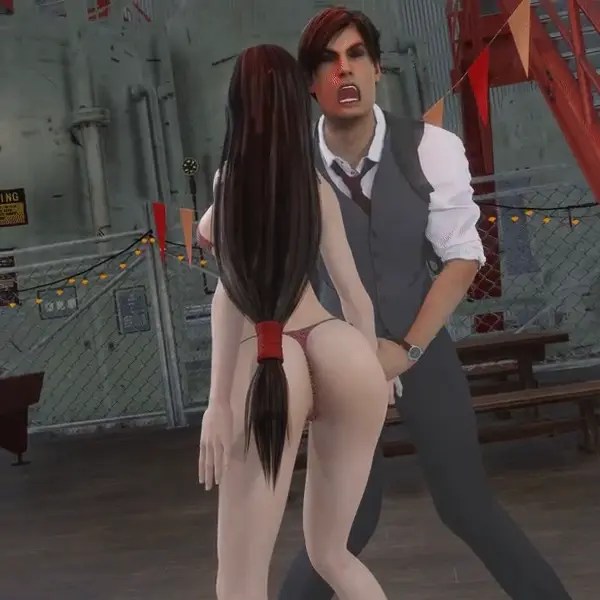 Tifa grab leon by the balls ball grab