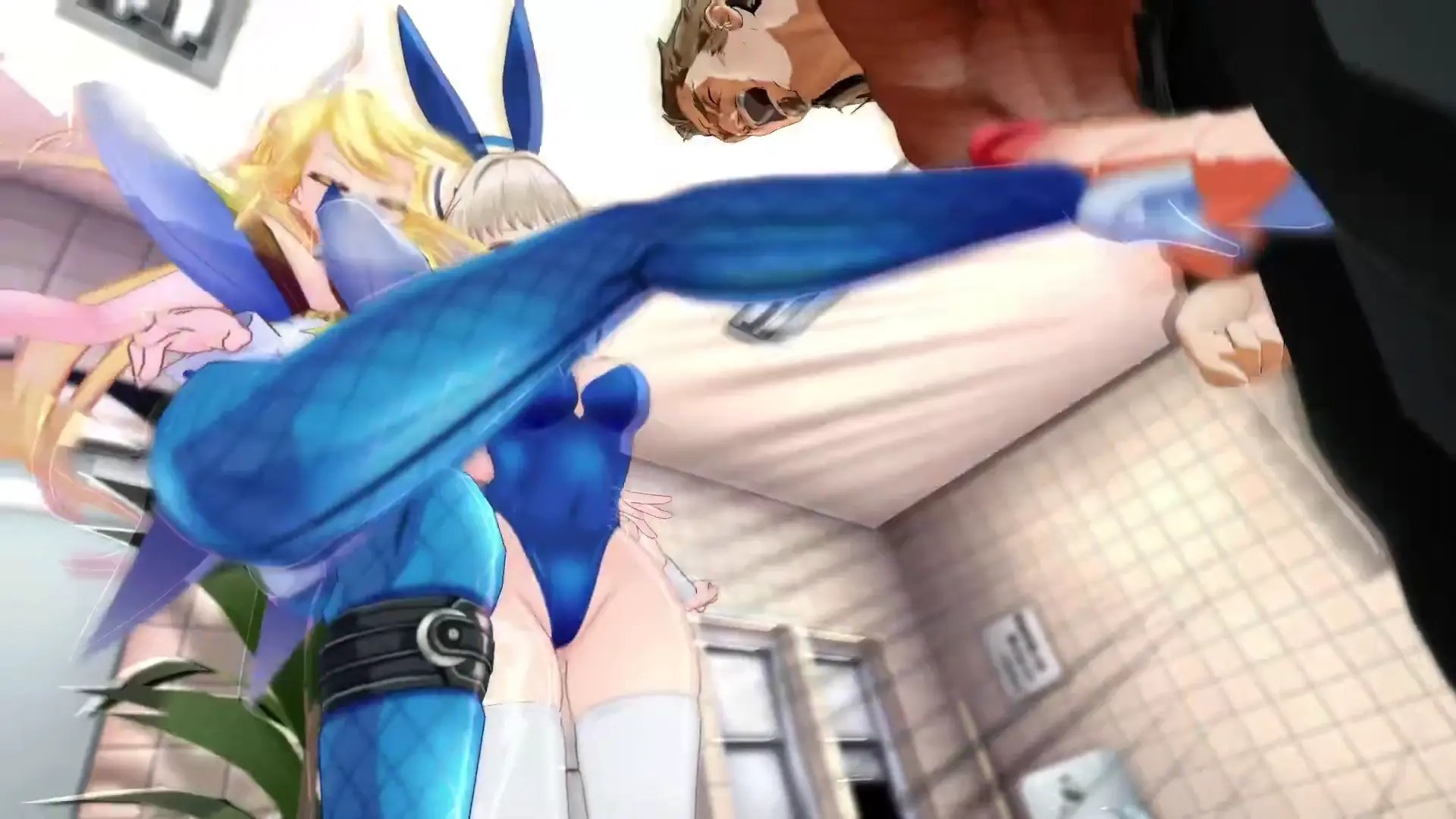 bunny girls kick his balls