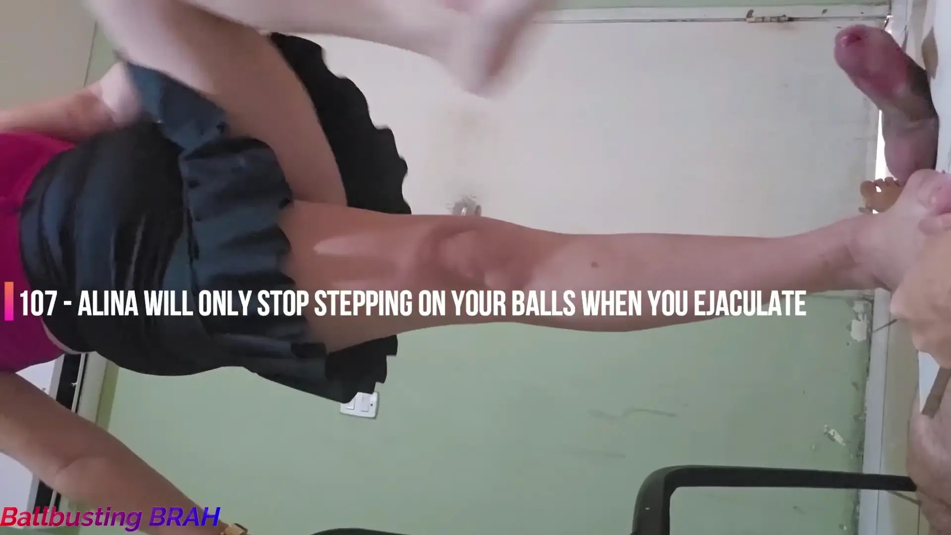107 – Alina will only stop stepping on your balls when you ejaculate