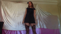 Goddess Vanessa – Ballbusting Rose Stocking Legs (1)