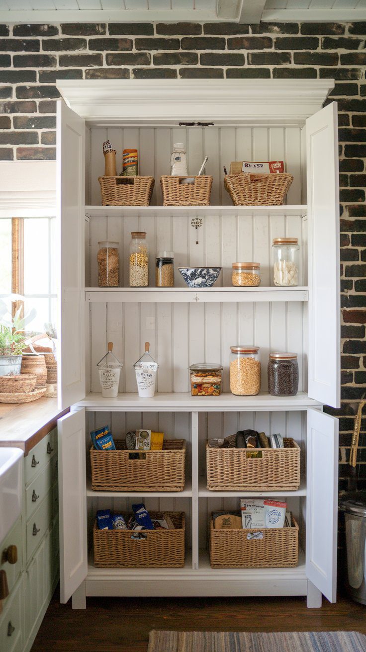 Breathe new life into an old bookshelf with this DIY pantry cabinet transformation. Craft a beautiful and organized DIY pantry space using repurposed materials. Discover how to create a clean, stylish storage solution with labeled jars and baskets.