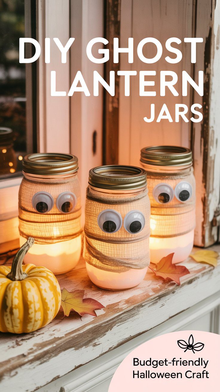 Ghost lantern mason jars
