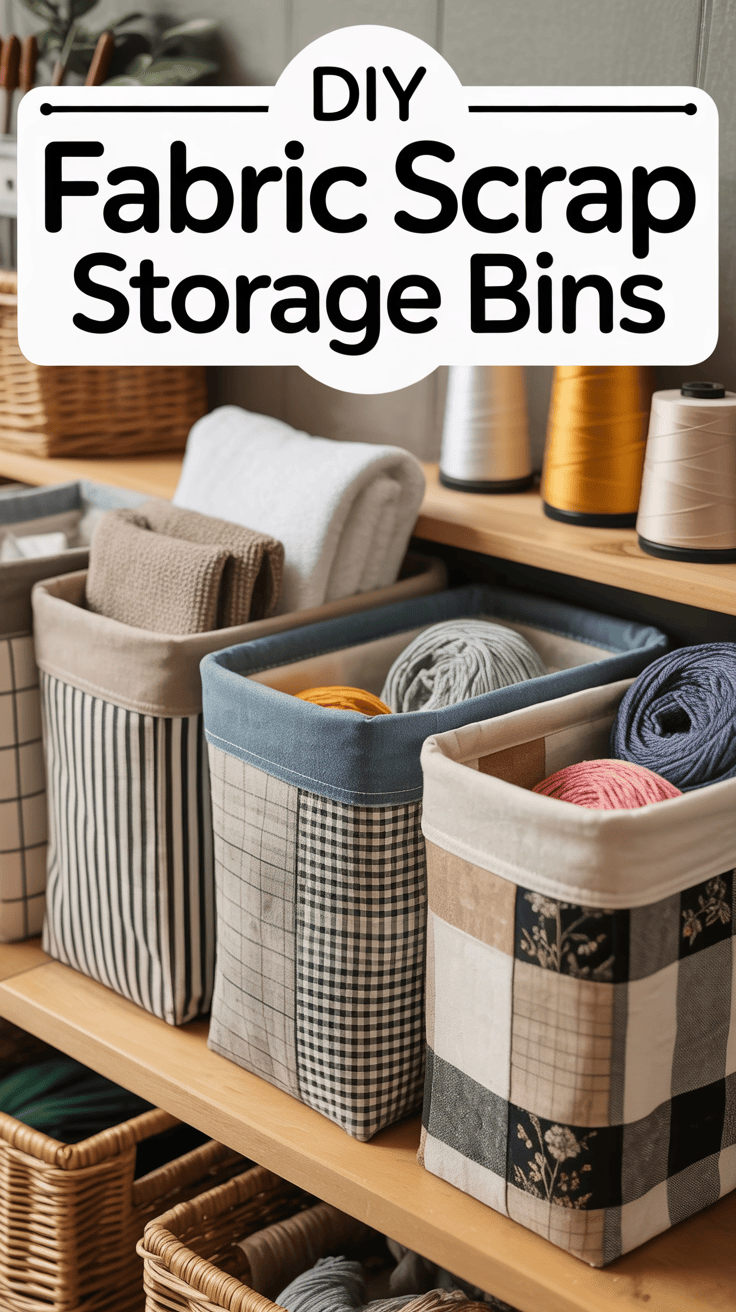 Pinterest convinced me to turn fabric leftovers into storage magic — and I've never looked back. These bins hold yarn, craft supplies, and even socks, all while looking like something you'd buy at Target.