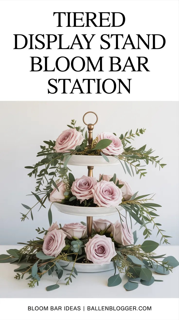 Think about a beautiful display at a flower market or a stylish vendor cart—that’s the vibe of your Bloom Bar.