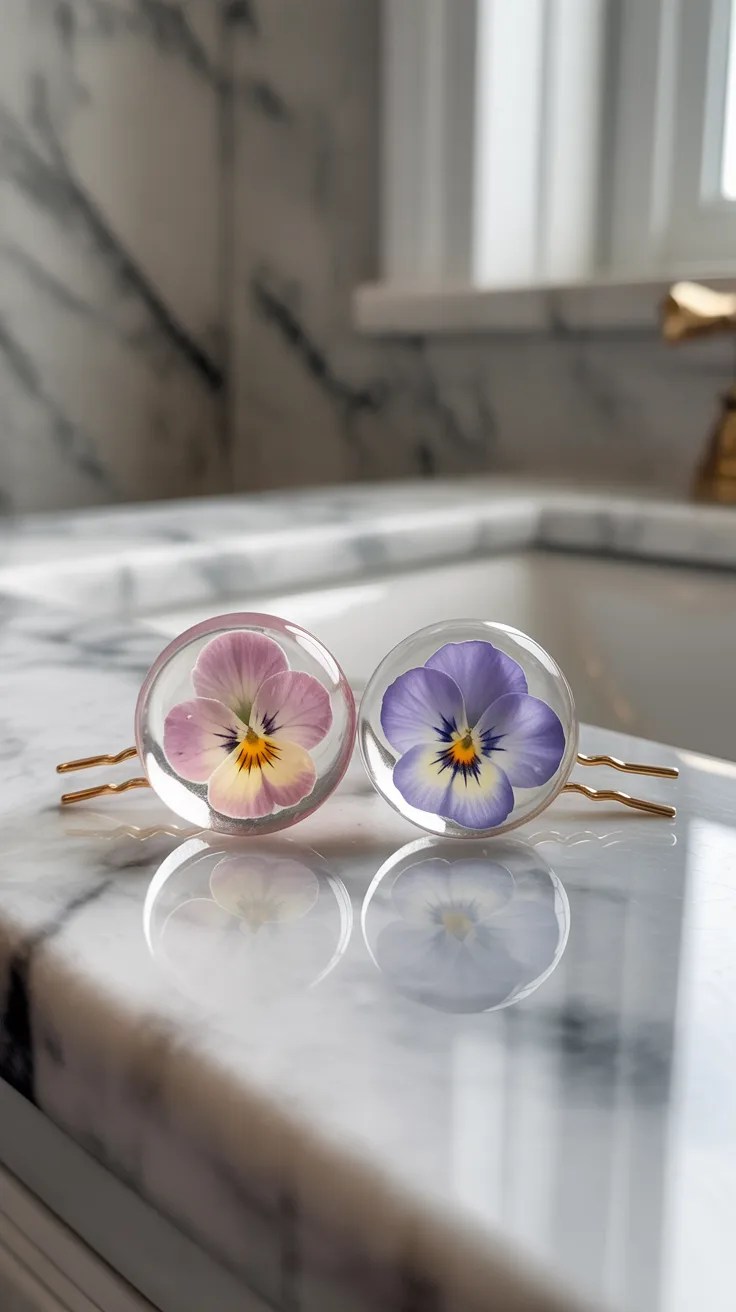 Bobby Pin and Clear Nail Polish Pressed Flower Earrings — no-buy craft project