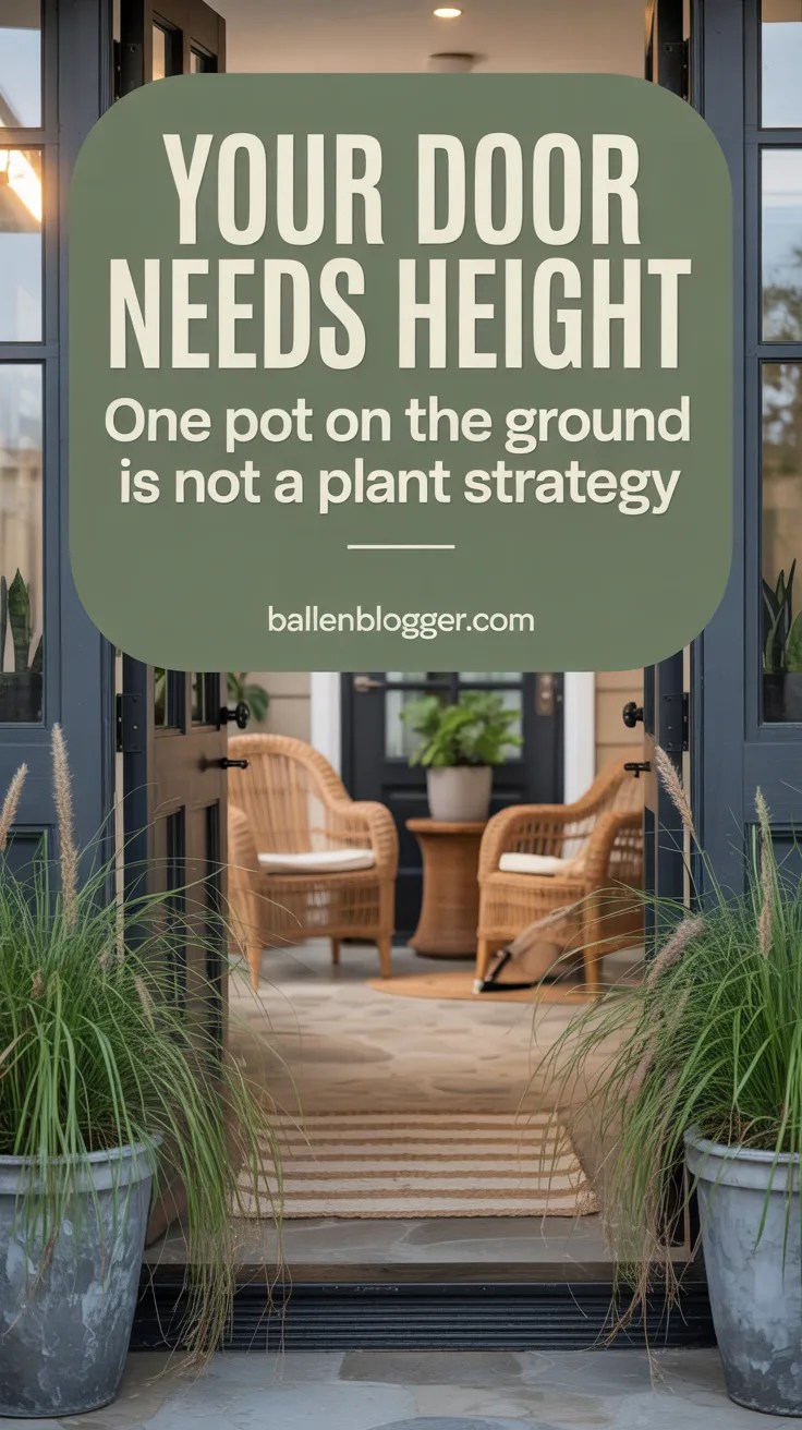 Your Door Needs Flanking Height, Not Random Pots on the Ground — small front porch idea