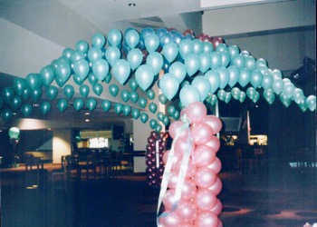 Pastel balloon canopy