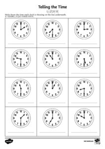 o clock and half past times activity sheet ballycarrickmaddy primary