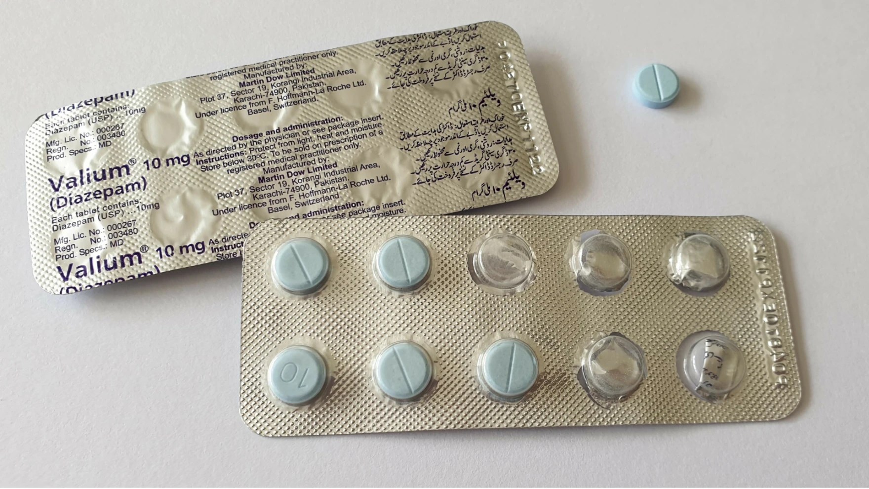 Valium was one of several types of benzodiazepines found to be used as an adulterant in the illegal drug supply. Photo credit: DMTrott, CC BY-SA 4.0, via Wikimedia Commons.