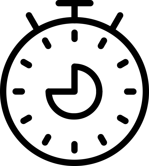 A graphic of a timer showing a longer time span