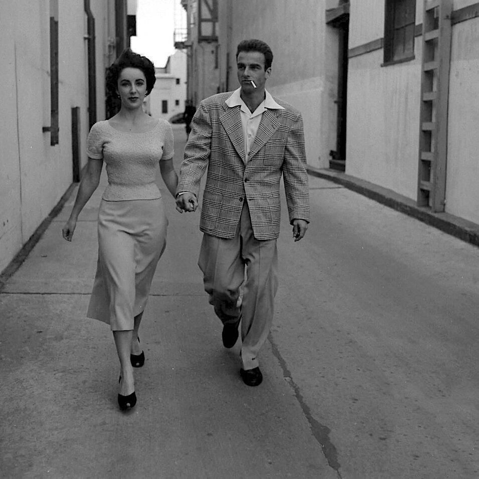 Elizabeth Taylor and Montgomery Clift at Paramount during production of A Place in the Sun. Photo by Peter Stackpole for LIFE.