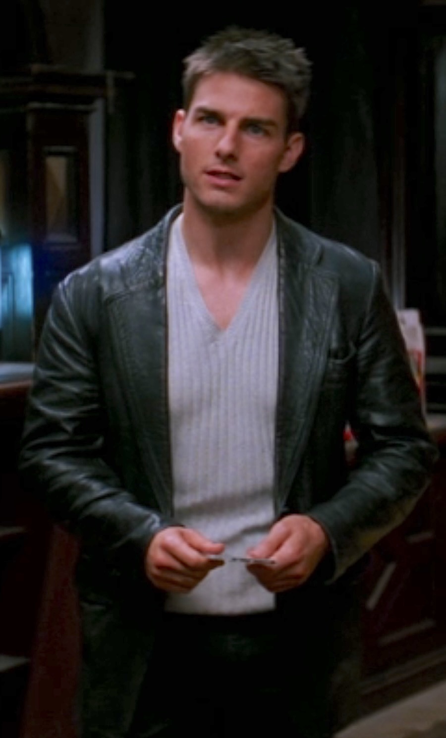 Mission: Impossible — Tom Cruise's Black Leather Blazer as Ethan