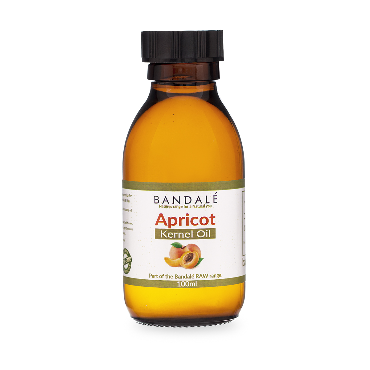 Apricot kernel oil by Bandalé Organic & Cold pressed.