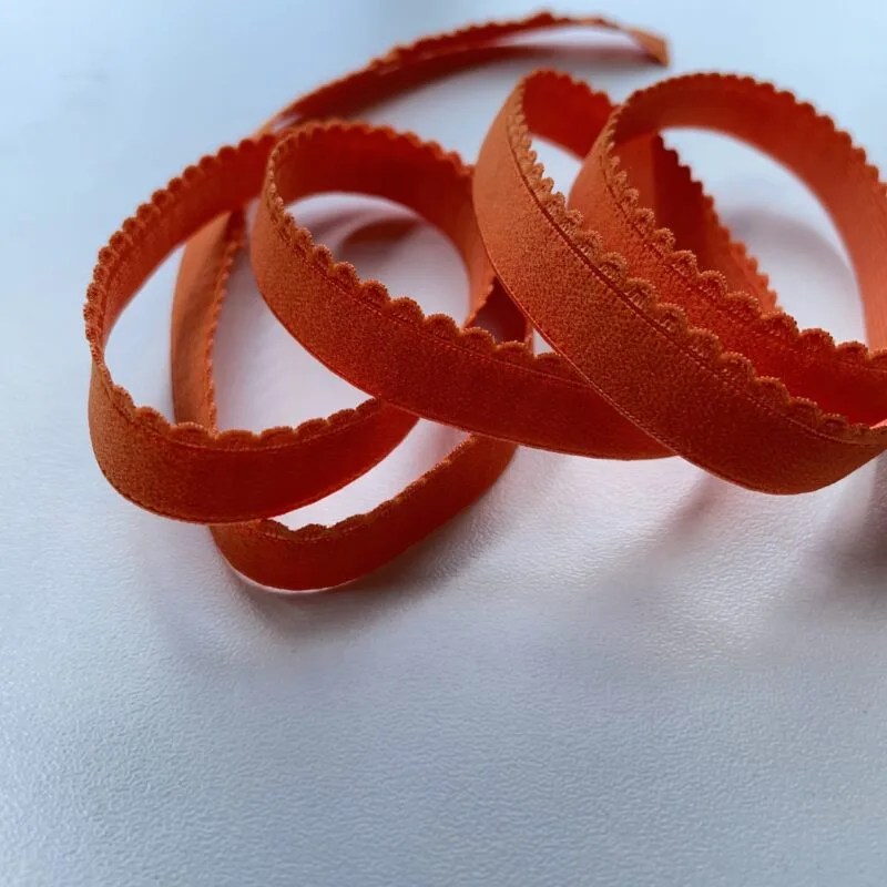 Picot elastiek oranje 1  cm