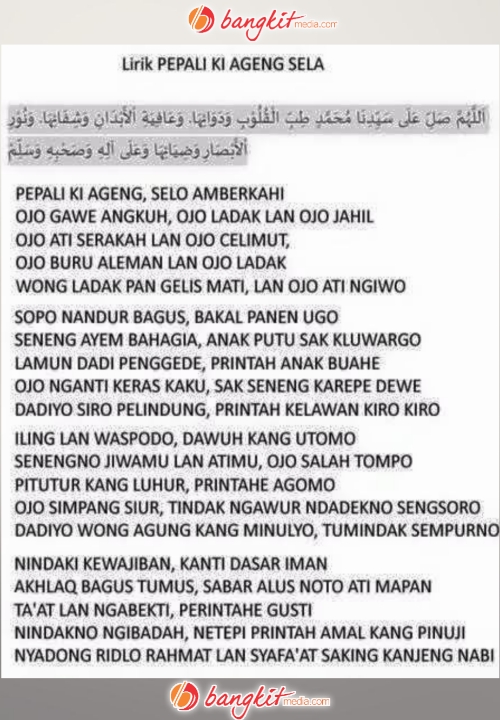 Lirik Syair Pepali Ki Ageng Selo dan Sholawat Thibbil Qulub Terlengkap