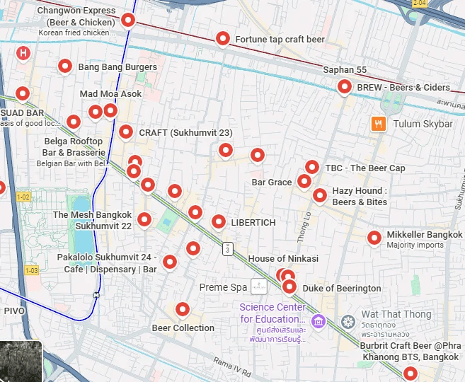 Sukhumvit Bangkok Beer Guide Sukhumvit Map Beer Guide 