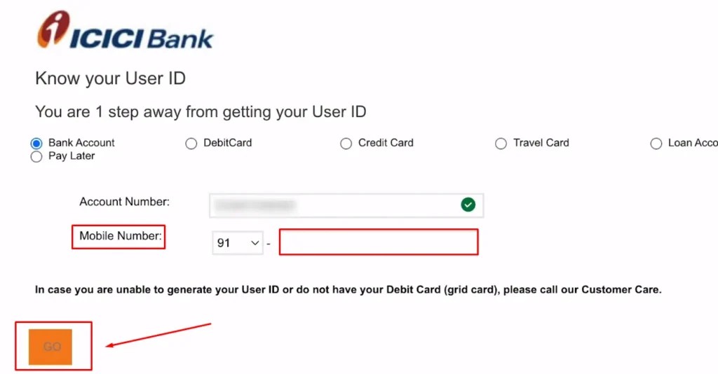 How To Get User ID For ICICI Bank Online Banking