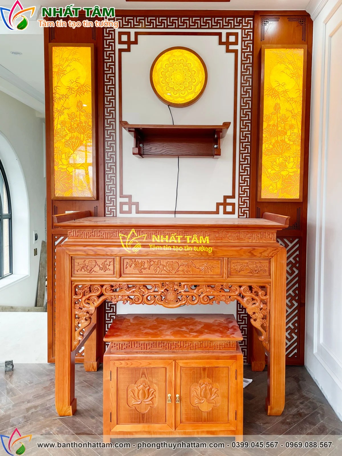 Hoàn thiện thi công phòng thờ ấn tượng tại Đà Nẵng