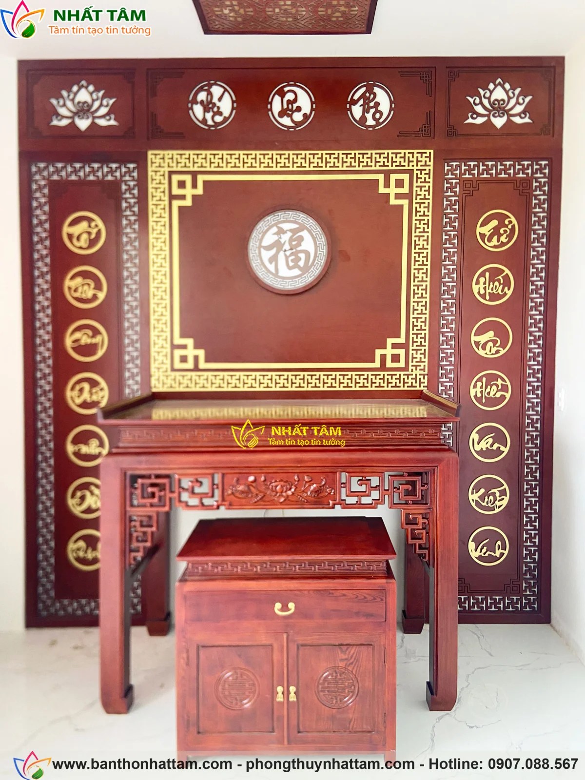 Thiết kế - Thi công công trình bàn thờ đứng gia tiên tại Hòa Khánh Nam - Đà Nẵng