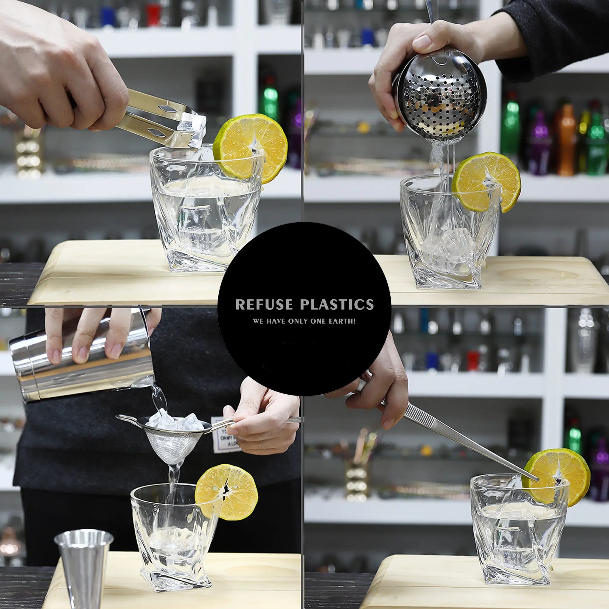 32-pieces Stainless Steel Bartender Kit Cocktail Shaker Set - Image 10