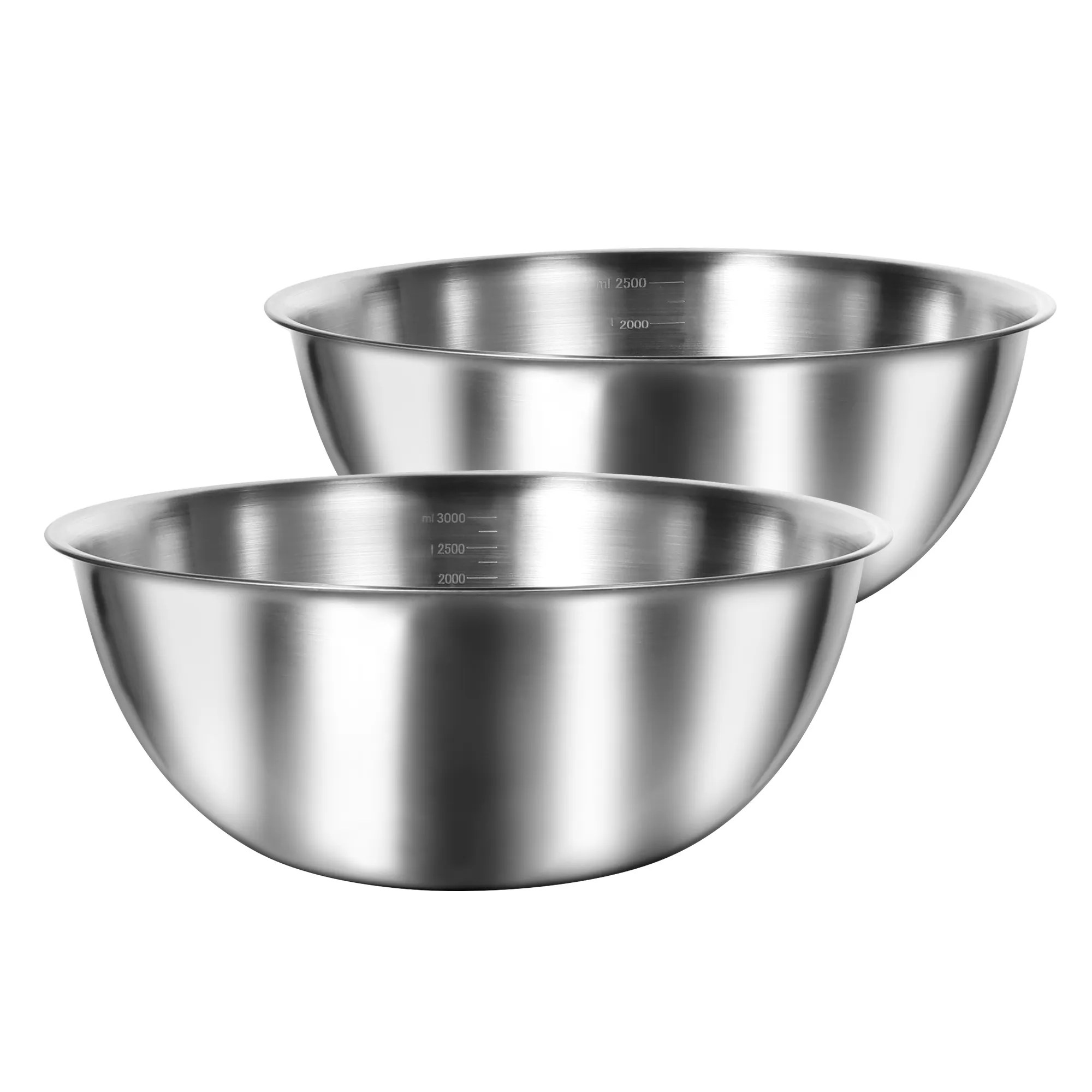 Stainless Steel Bowls Set with Scale Lines
