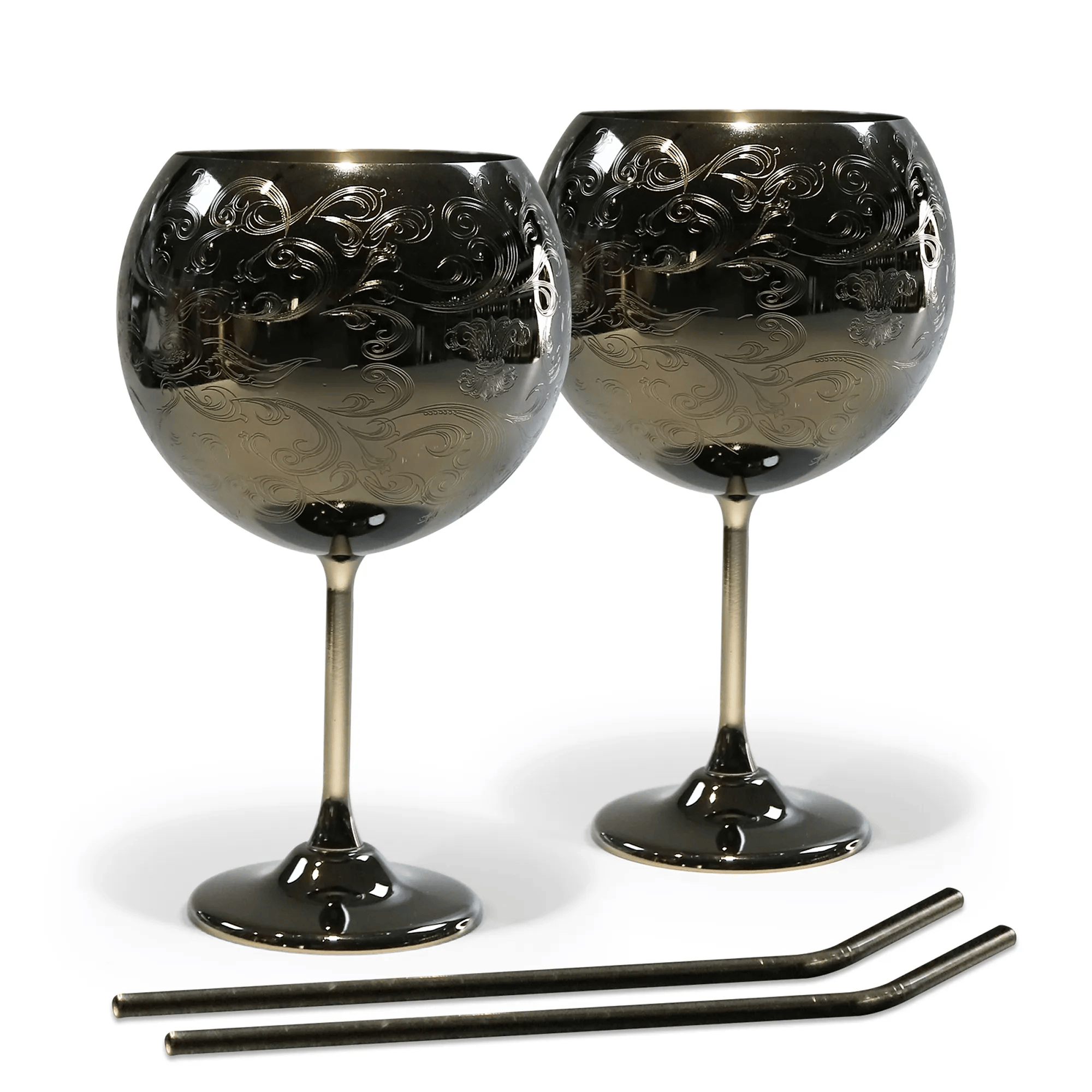 3D Etched Baroque Spherical Cup Set