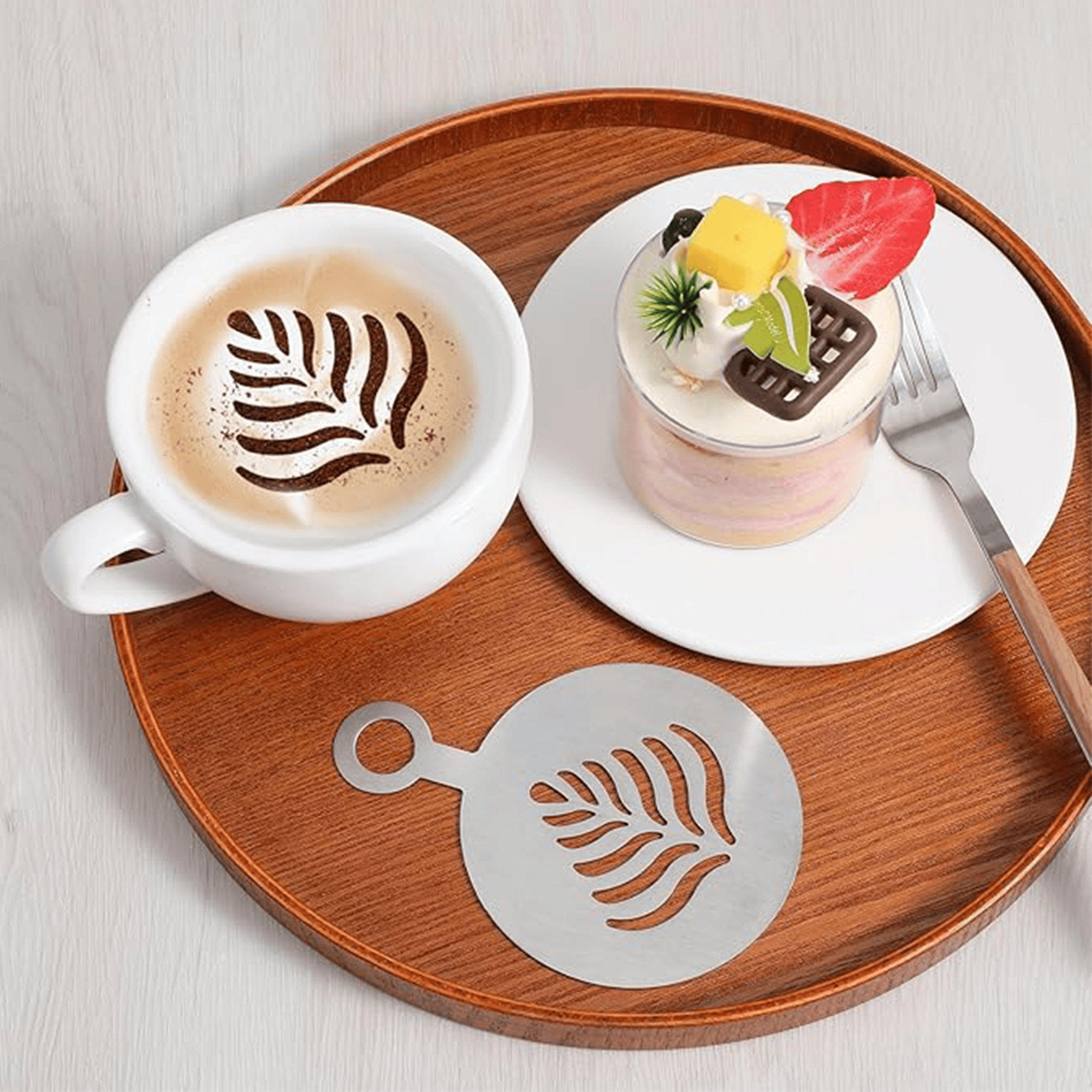 Stainless Steel Coffee Stencils Reusable Stencils Set - Image 2