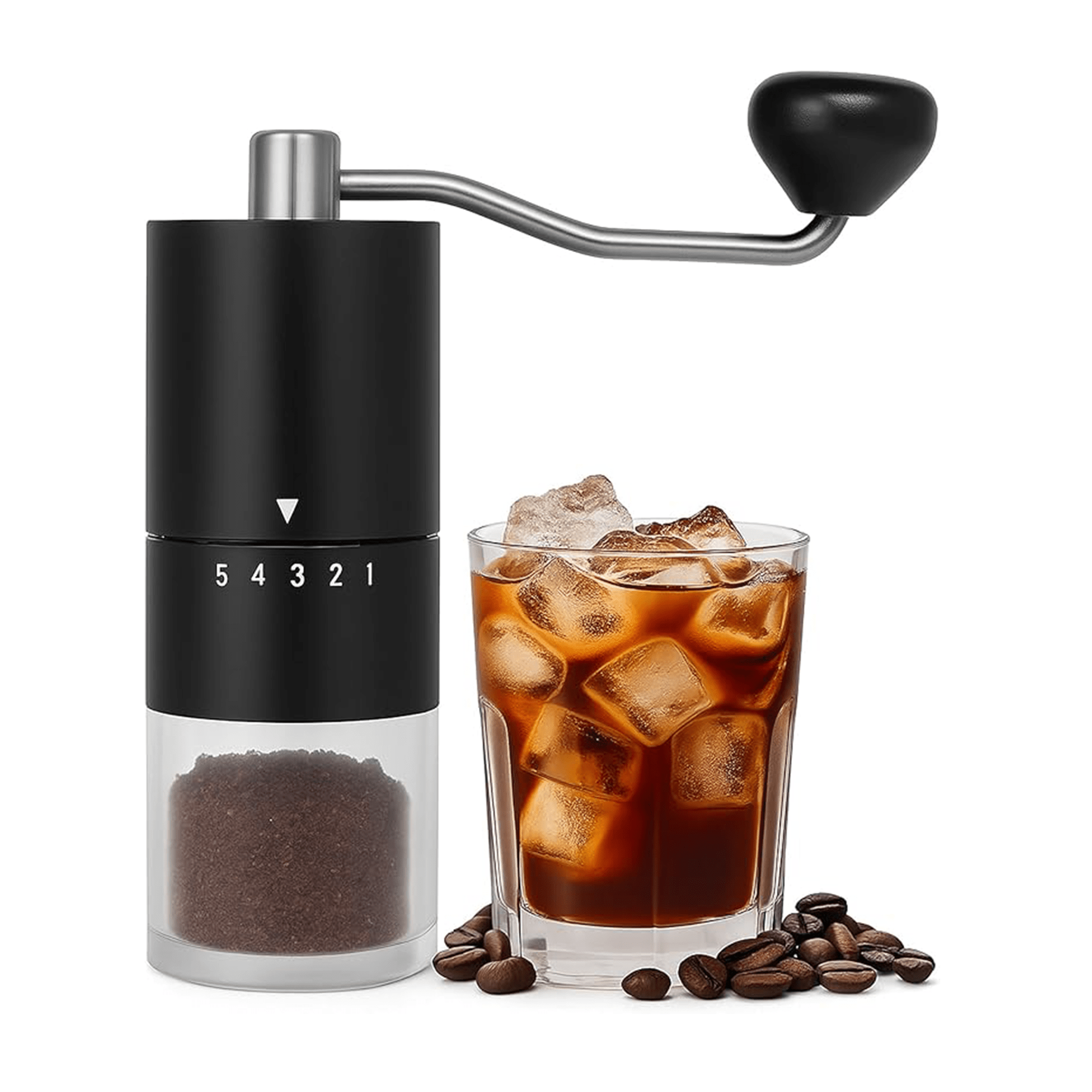 Portable Manual Coffee Bean Grinder with Container