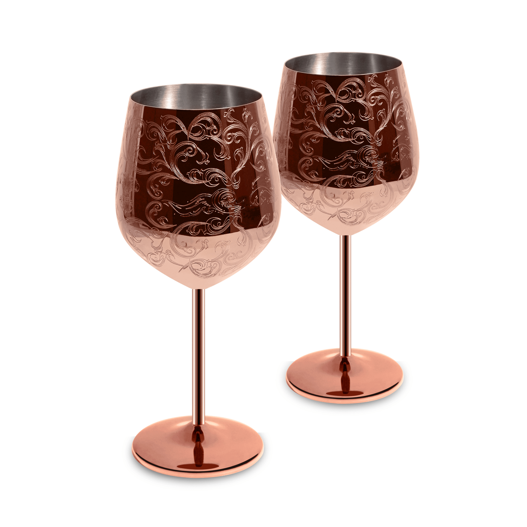 Etched Grass Wine Glasses