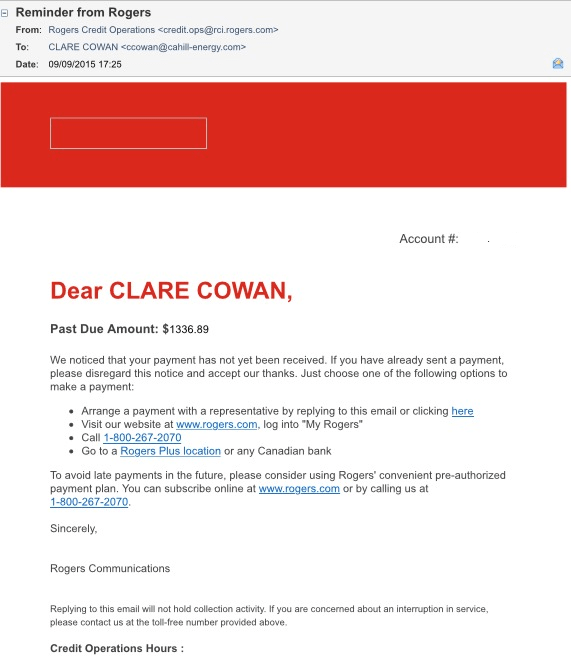 Clare is delinquent.