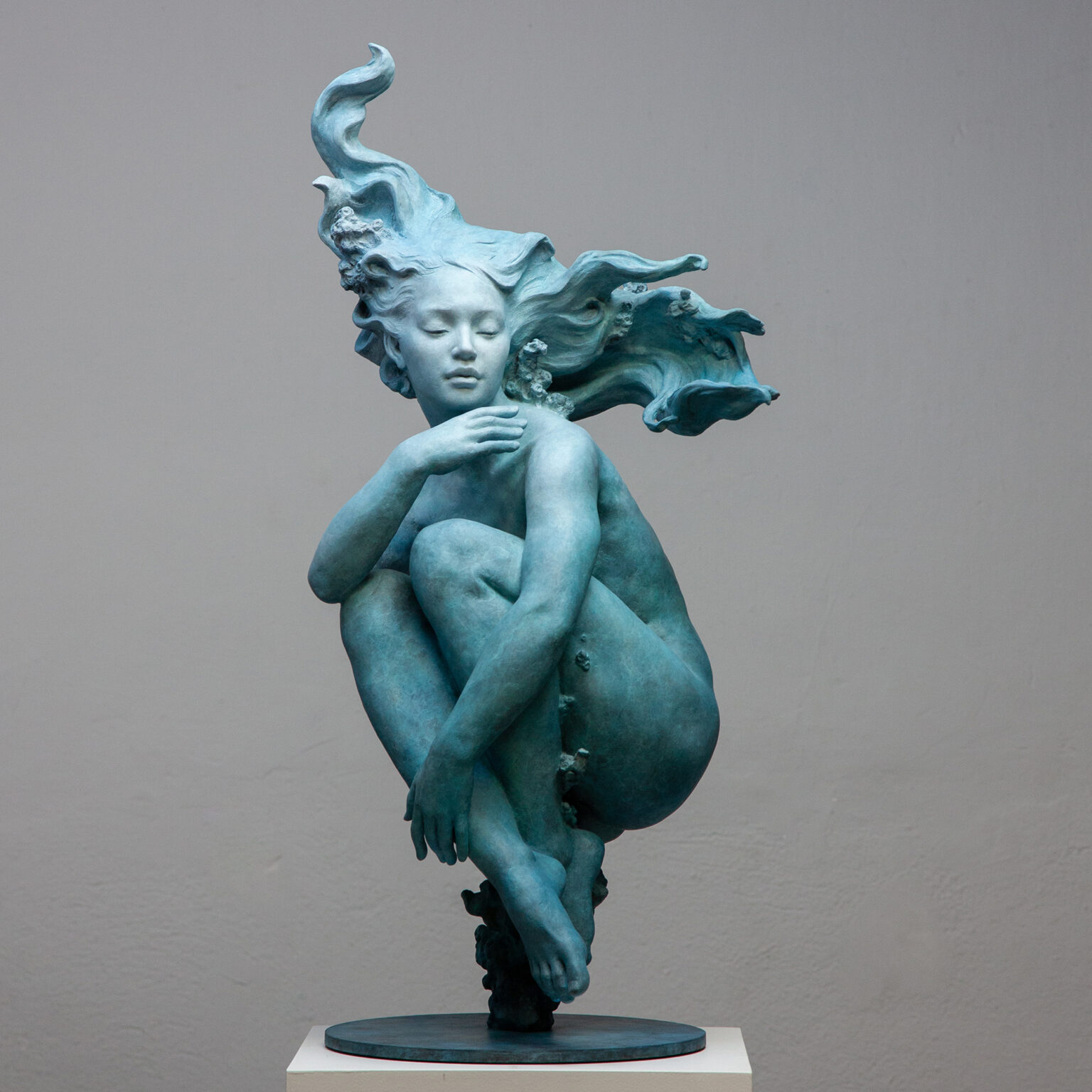 “Clio’s Dream” (2020), bronze and blue patina. By Coderch & Malavia