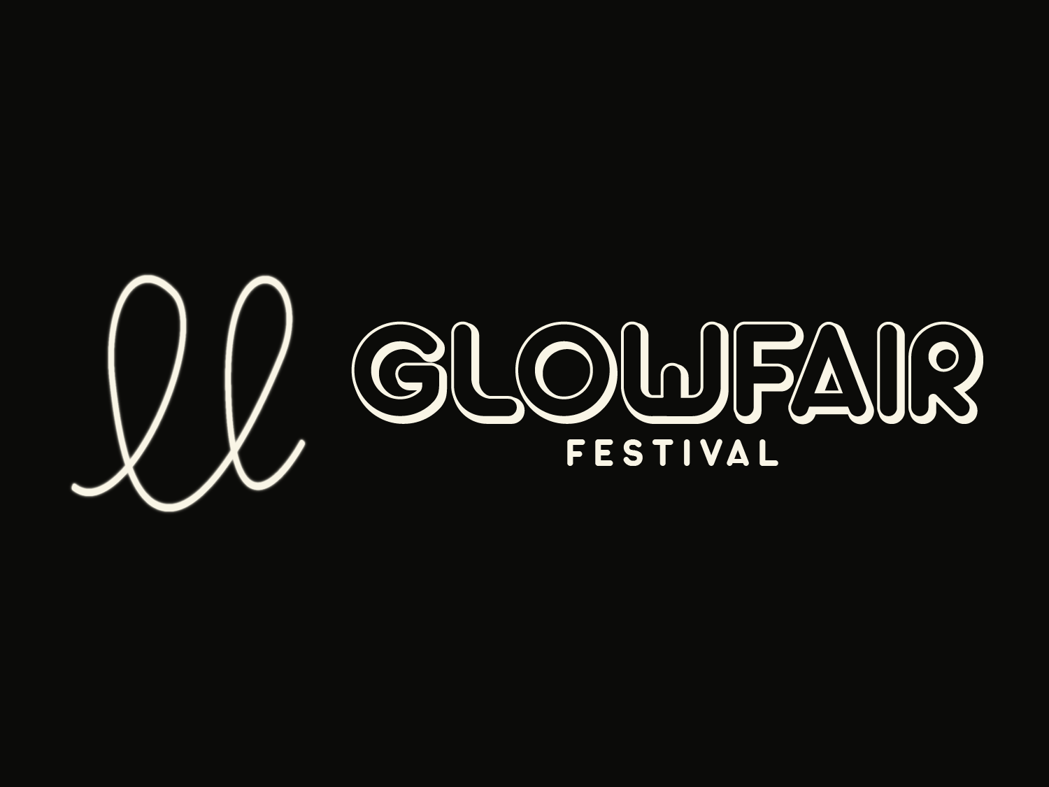 Glowfair black monochrome logo and wordmark.
